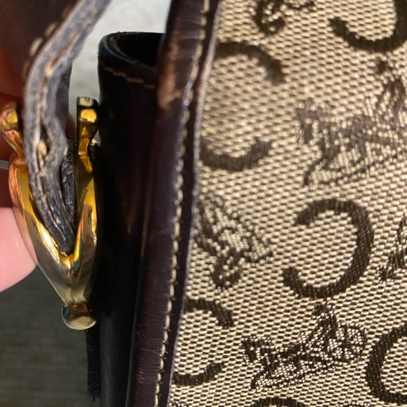 Celine Vintage  Leather and Canvas Shoulder Bag - Picture 12 of 14